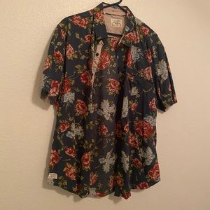 7Diamonds men’s floral short sleeve button down shirt